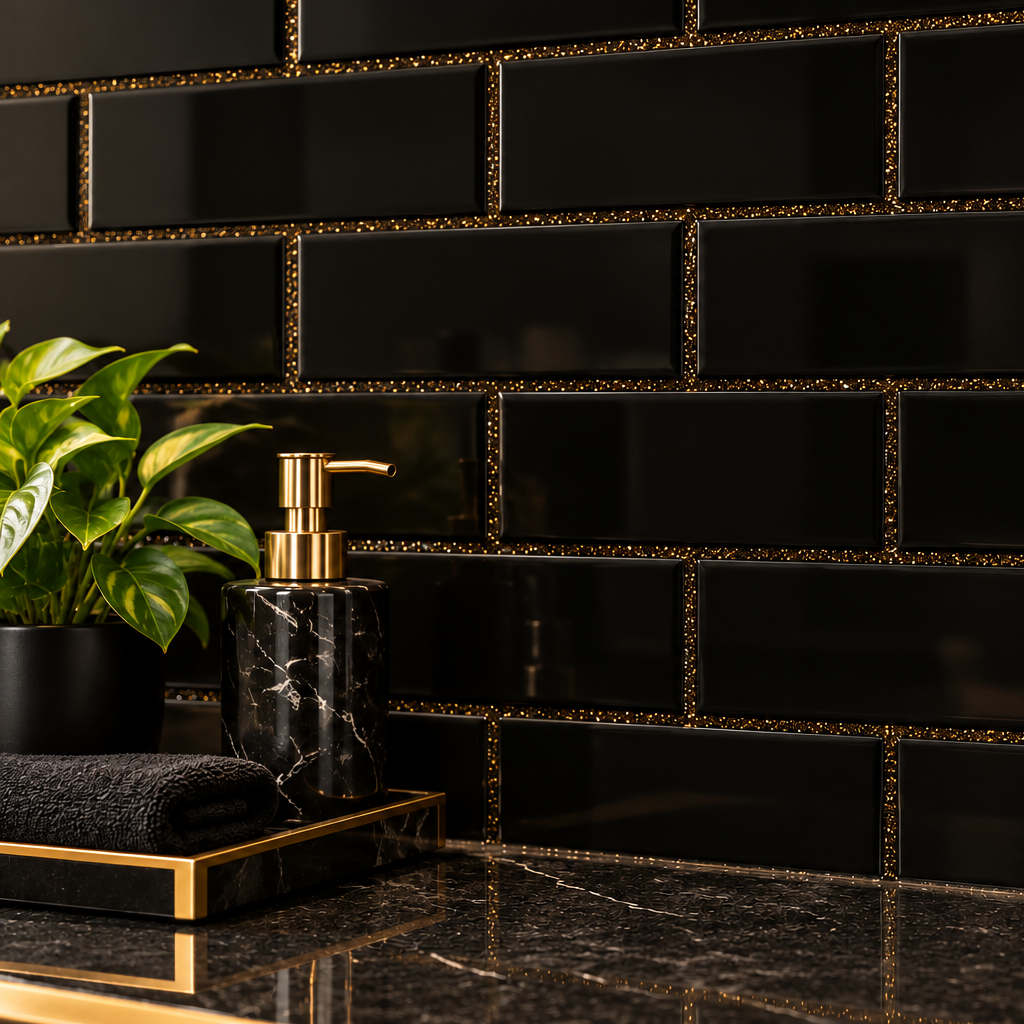 SDC India Black with Gold Glitter Epoxy Grout 5KG Kit