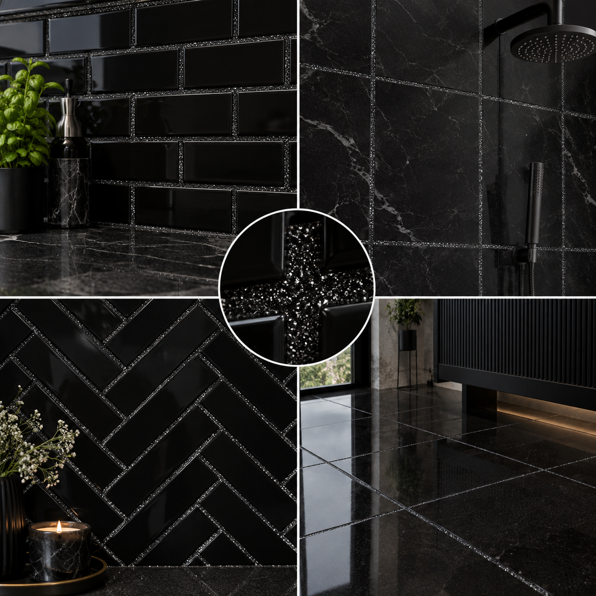 SDC India Black with Silver Glitter Epoxy Grout 5KG Kit