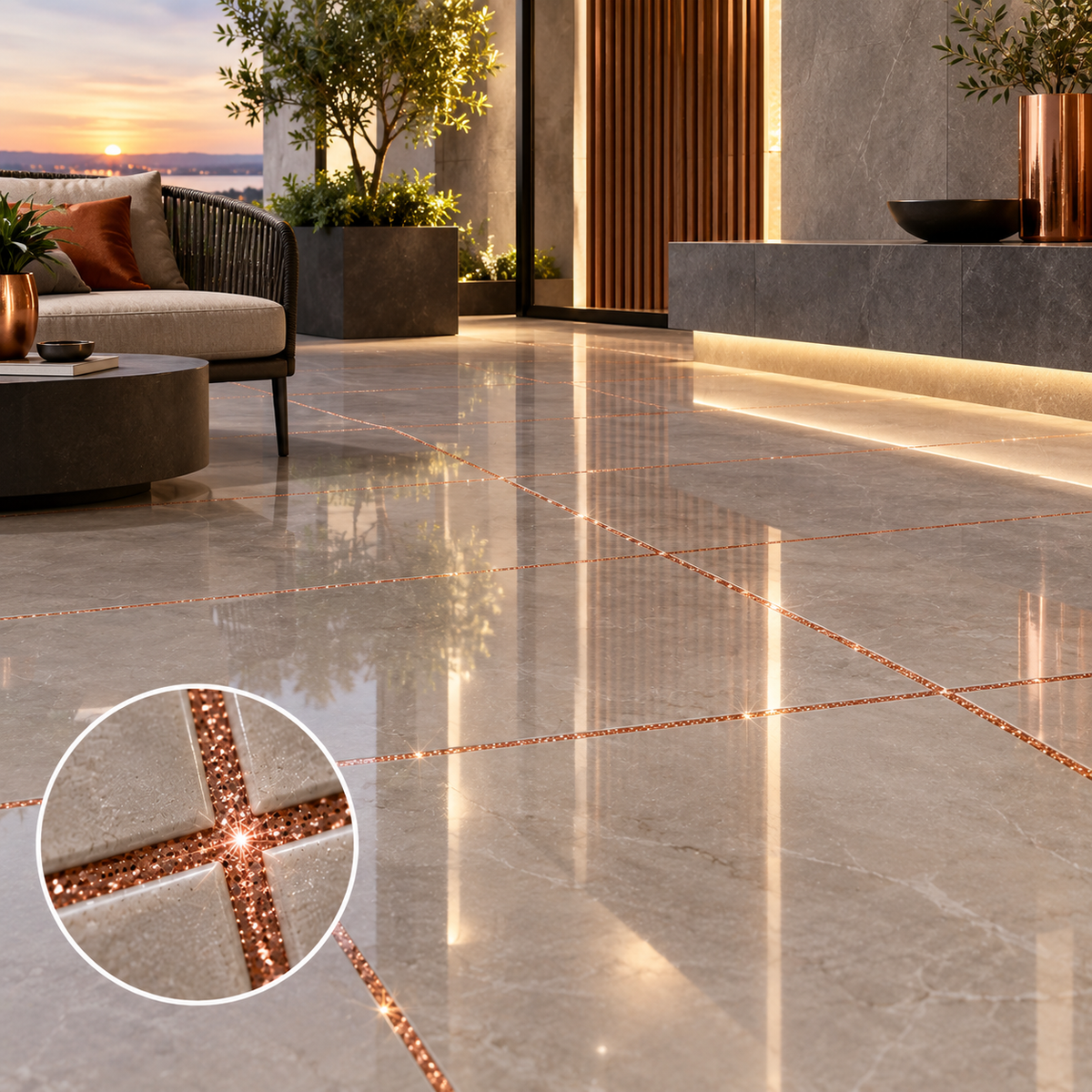 SDC India Copper Glitter Epoxy Grout 5KG Kit