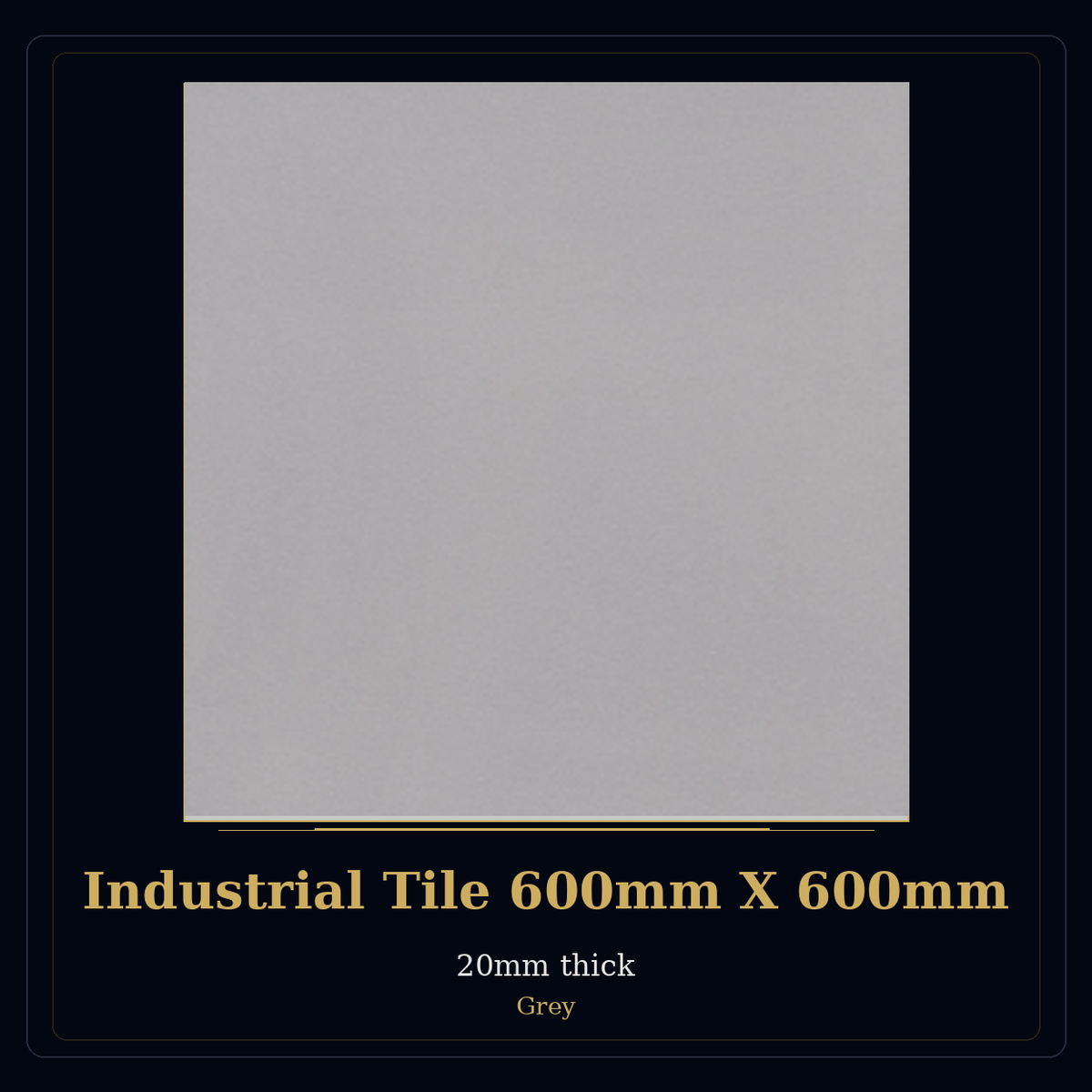 Industrial Tile 600mm X 600mm – Grey – 20mm Thick (Box of 2 Tiles)