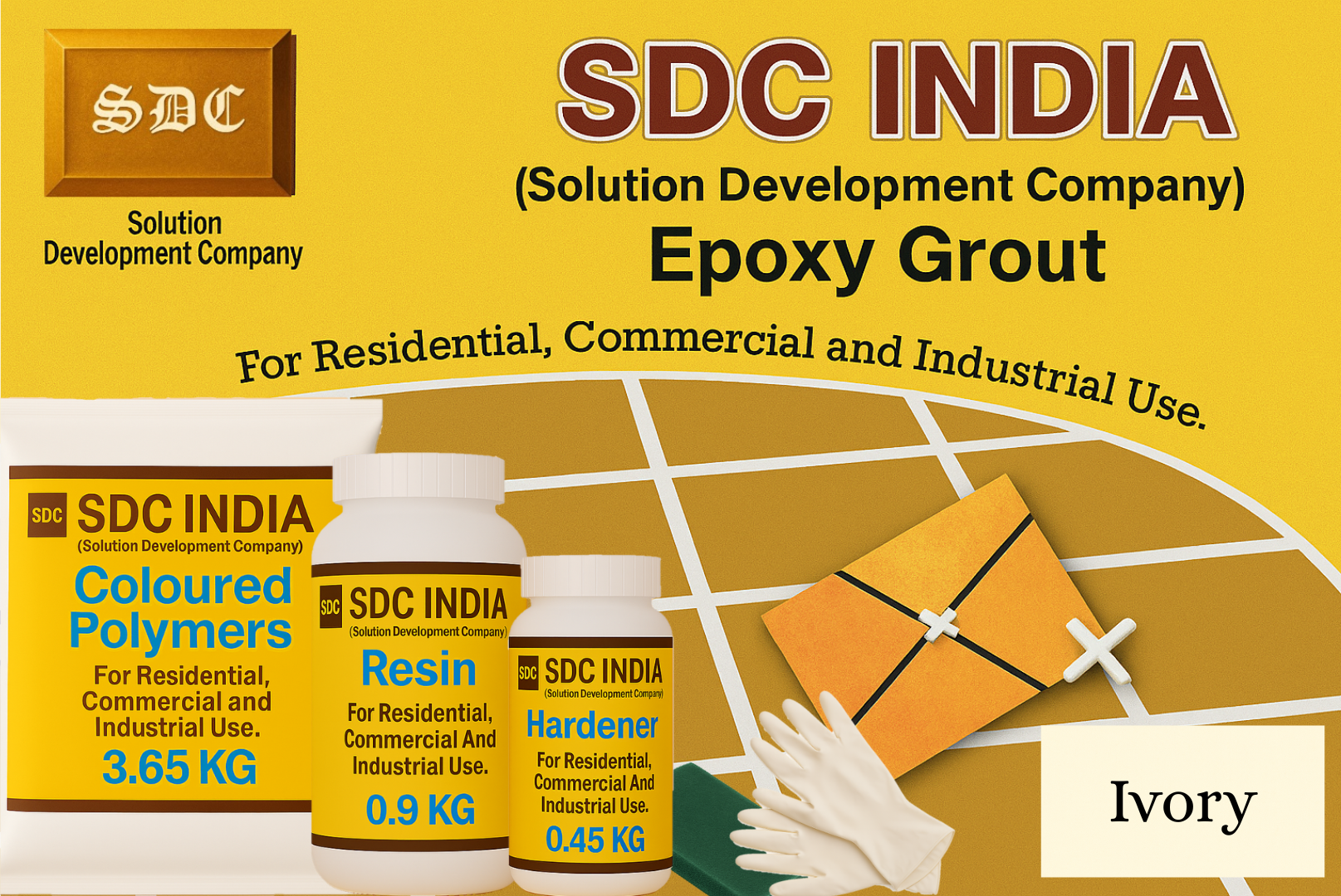 SDC India Ivory Epoxy Grout - 5 KG Kit
