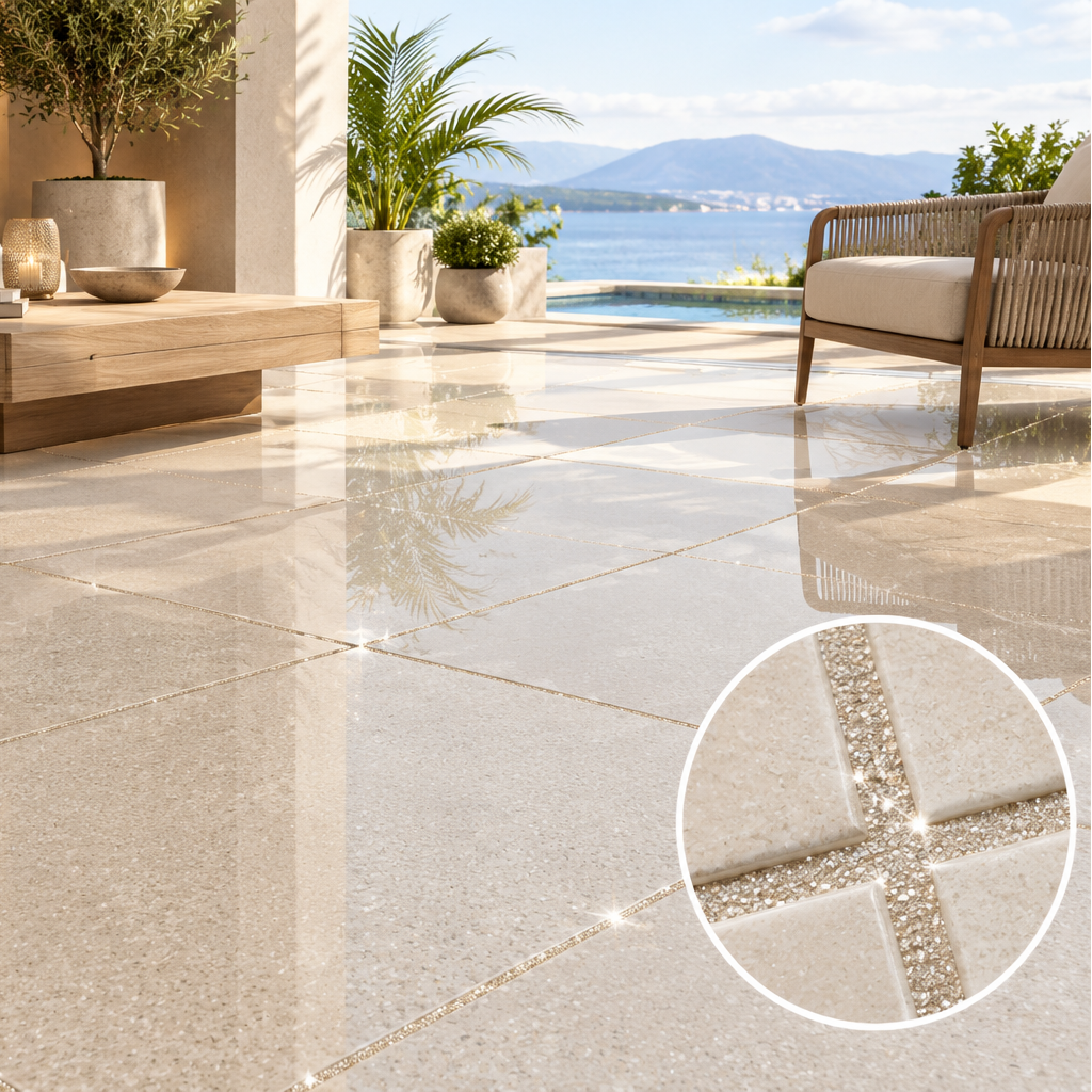 SDC India Ivory with Silver Glitter Epoxy Grout 5KG Kit