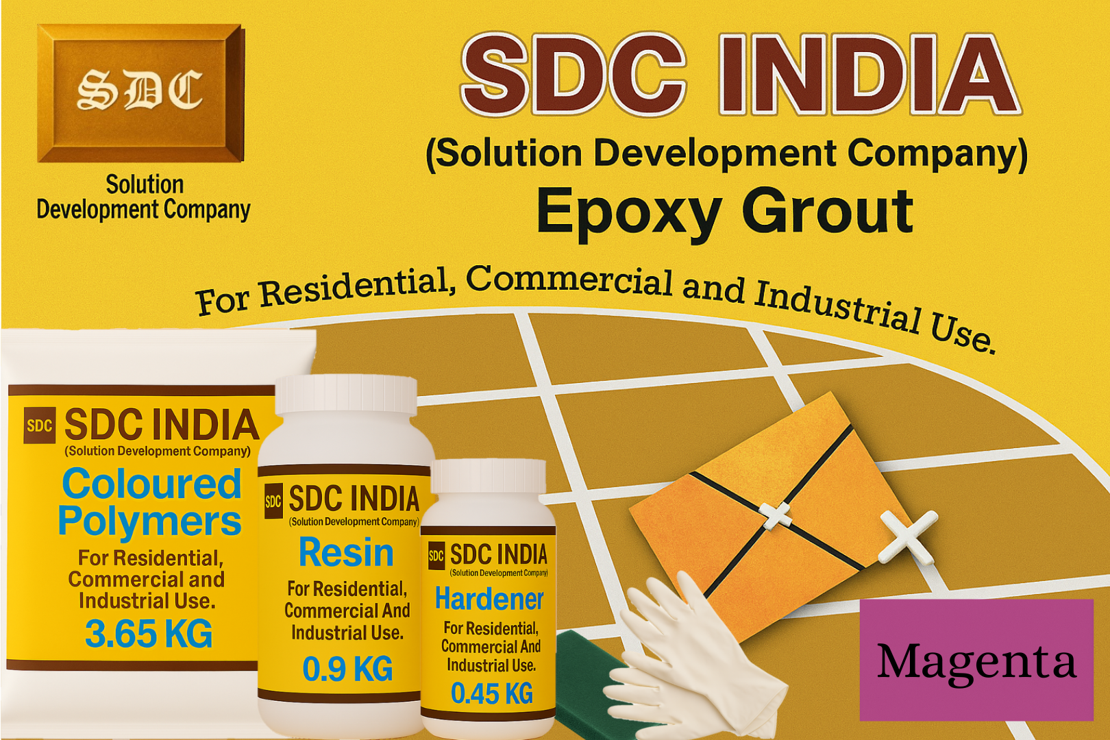 SDC India Magenta Epoxy Grout - 5 KG Kit