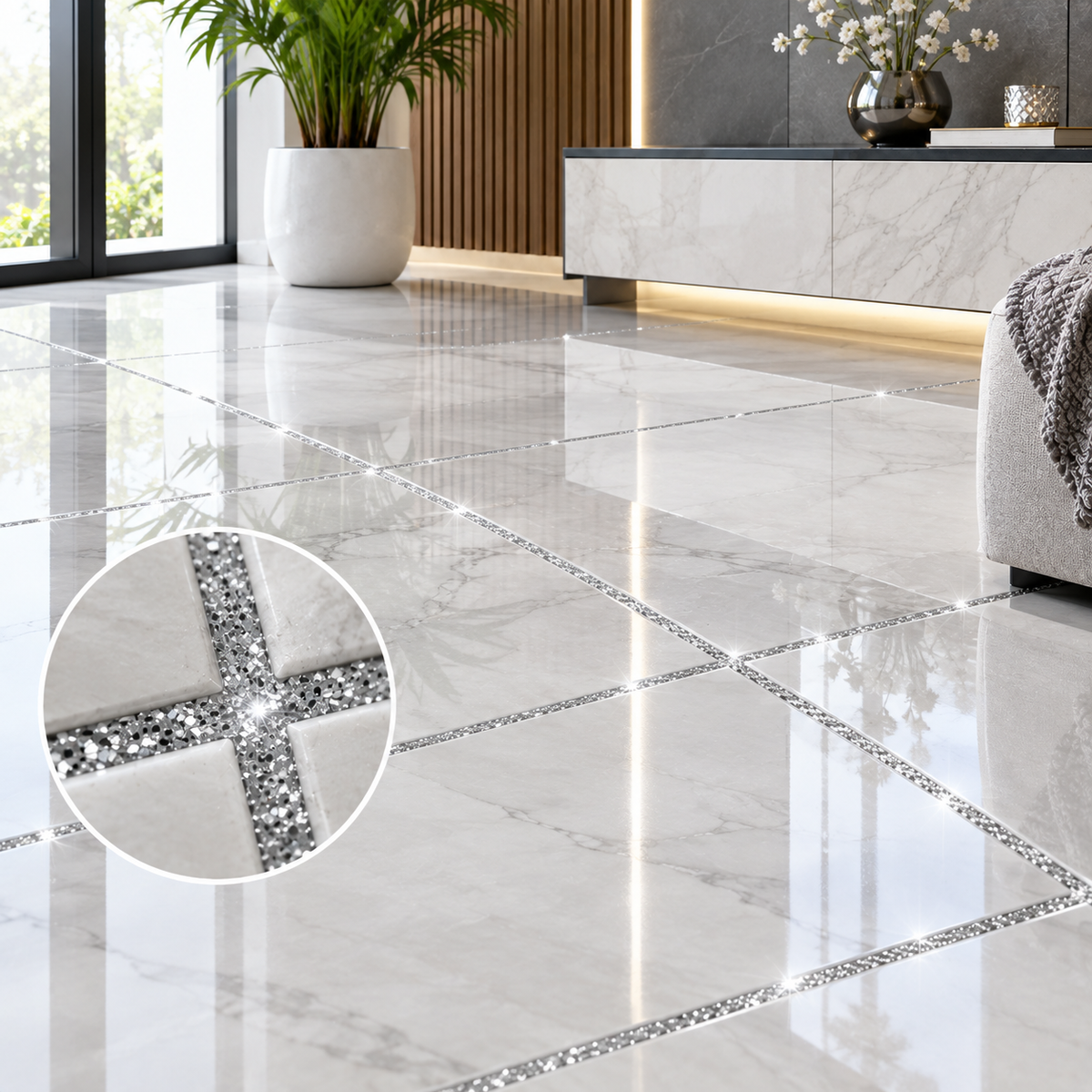 SDC India Silver Glitter Epoxy Grout 5KG Kit