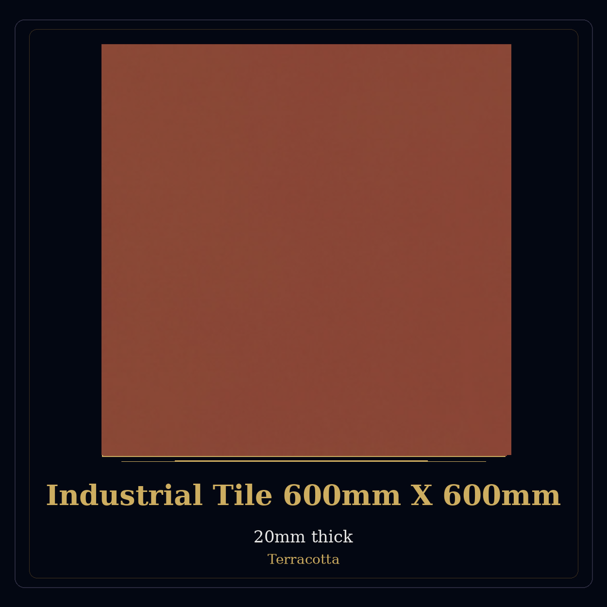 Industrial Tile 600mm X 600mm – Terracotta – 20mm Thick (Box of 2 Tiles)