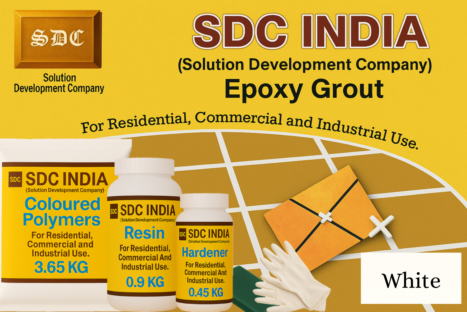 SDC India White Epoxy Grout - 5 KG Kit