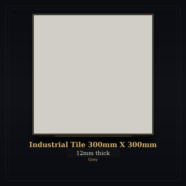 Industrial Tile 300mm X 300mm – Grey – 12mm Thick (Box of 8 Tiles)