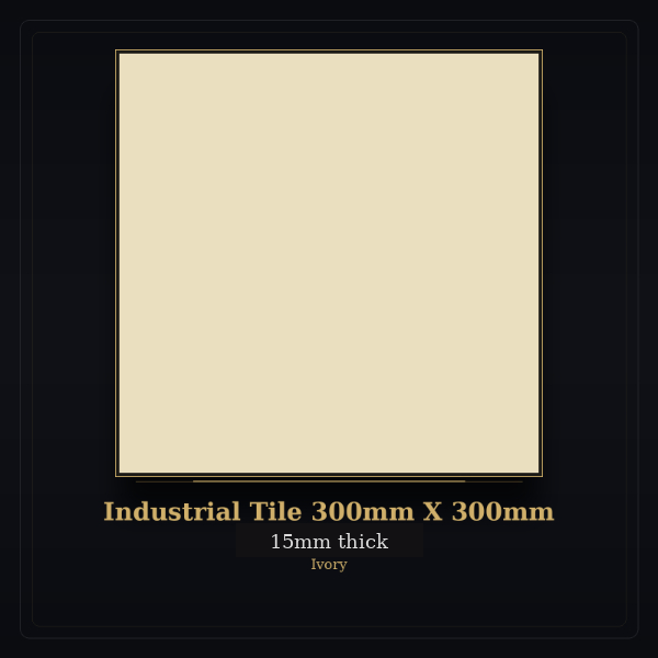 Industrial Tile 300mm X 300mm – Ivory – 15mm Thick (Box of 6 Tiles)