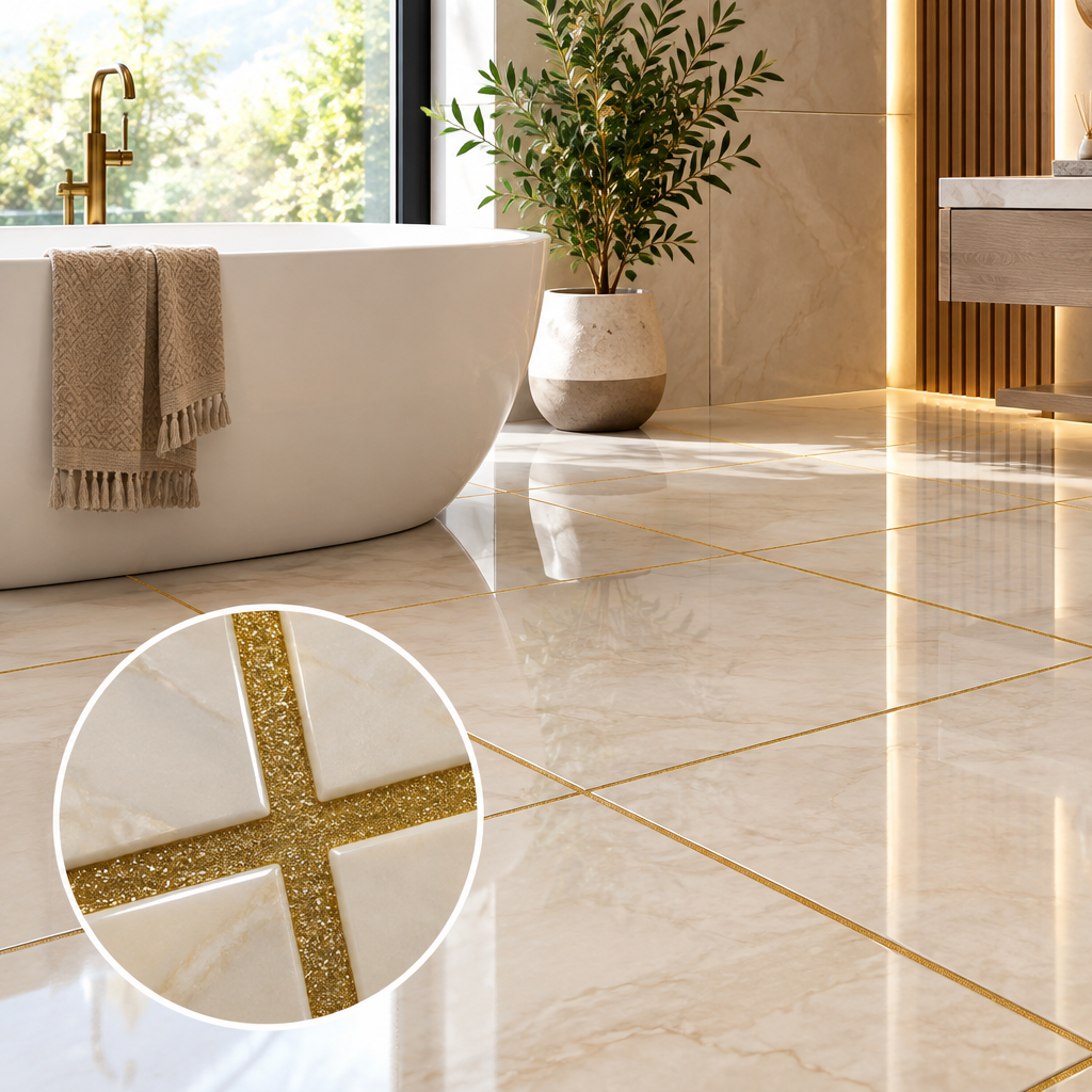 SDC India Ivory with Gold Glitter Epoxy Grout 5KG Kit